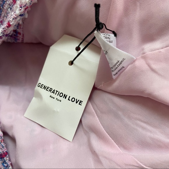 NWT Generation Love Alexa Tweed Blazer in Multi Pink Size M - Picture 5 of 5